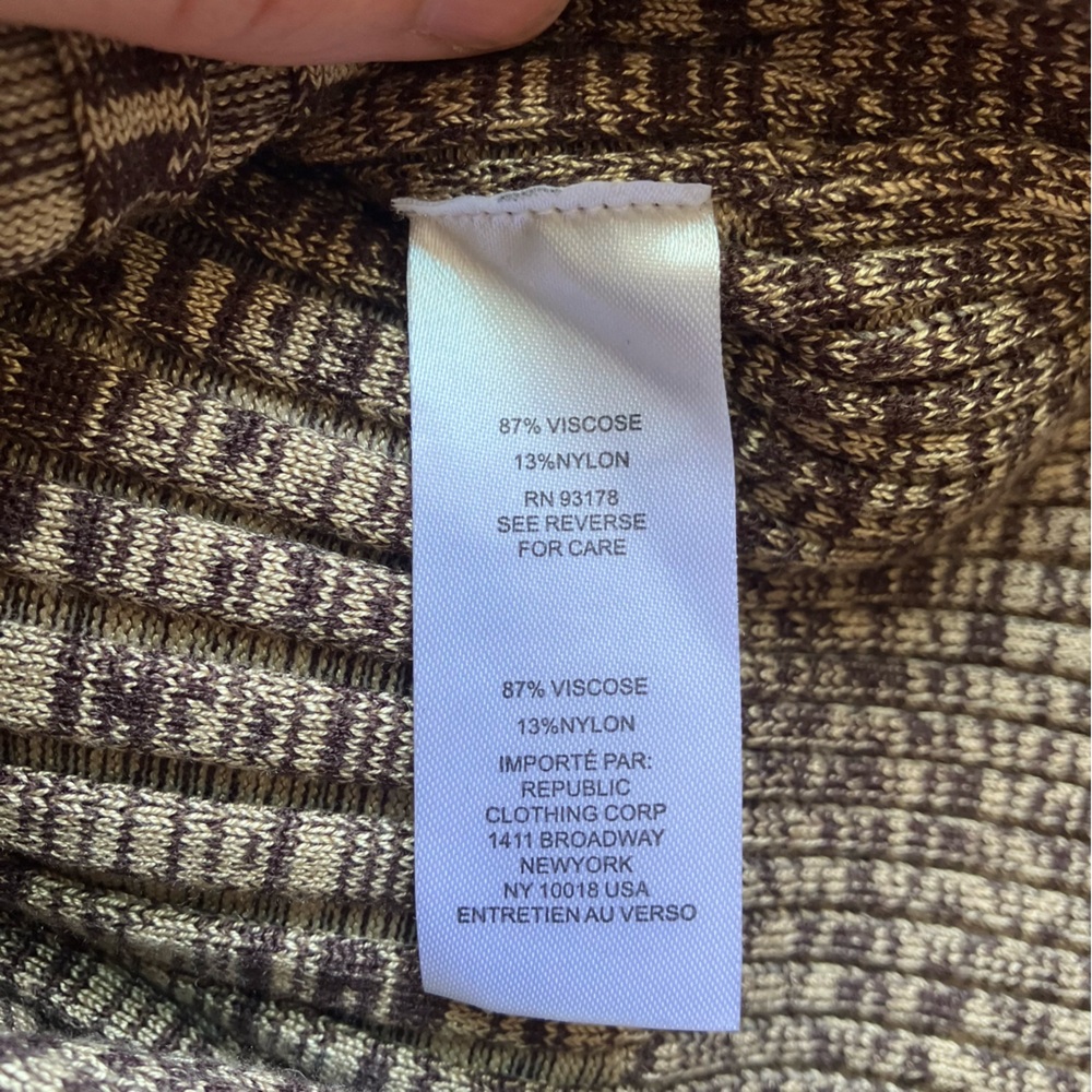 House of Harlow 1960 Brown Ribbed Knit Henley Button Up V neck Sweater size XL - Picture 8 of 9